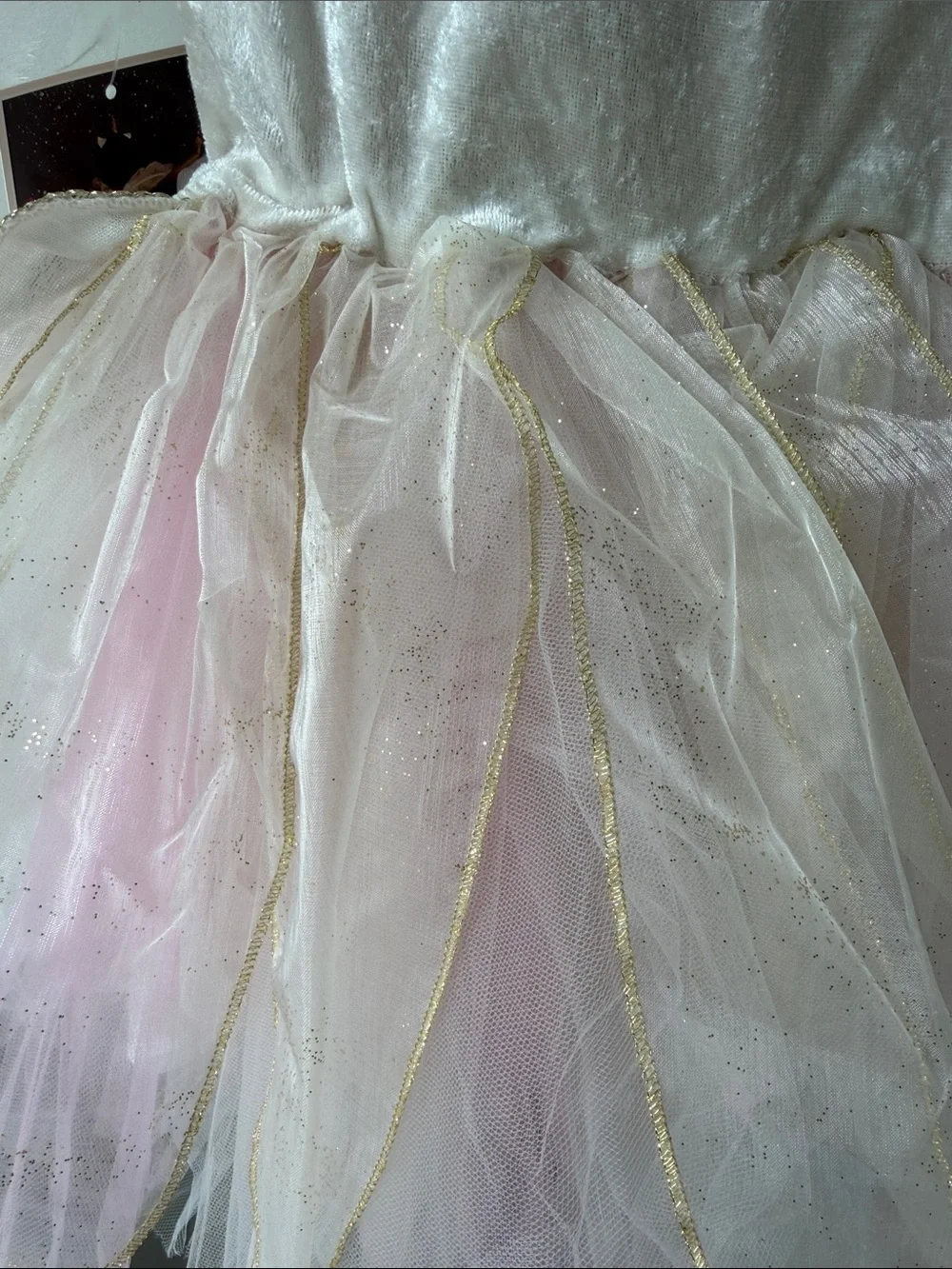 Girl’s Halloween Pink & Ivory Delicate Fairy Dress Costume